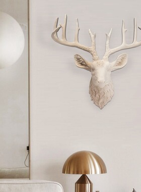 咖啡厅鹿头鹿角墙上装饰品挂饰客厅玄关创意艺术壁挂动物墙饰摆件