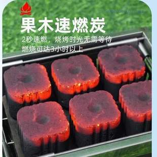 速燃炭速燃果室内专用无烟家用烧烤木炭户外引燃煮茶炭块火炭易燃