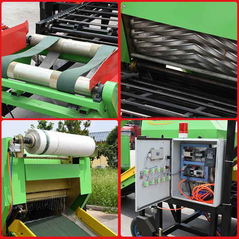 70型全自动打捆包膜机干青玉米秸秆揉丝打包机养牛草料储存裹包机