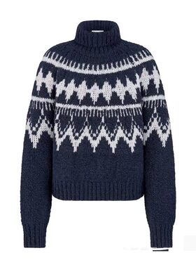 D家复古慵懒风费尔岛软糯毛衣女冬季古着vintage上衣韩系针织毛衫