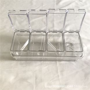 新4格组合PS高调料小透厨房用具调味盒罐套装罐厨房2调味盒工具