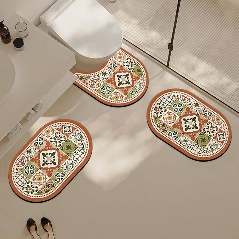 马桶u型垫子洗手台防滑硅藻泥垫地卫生间脚垫垫地毯法式中古吸水
