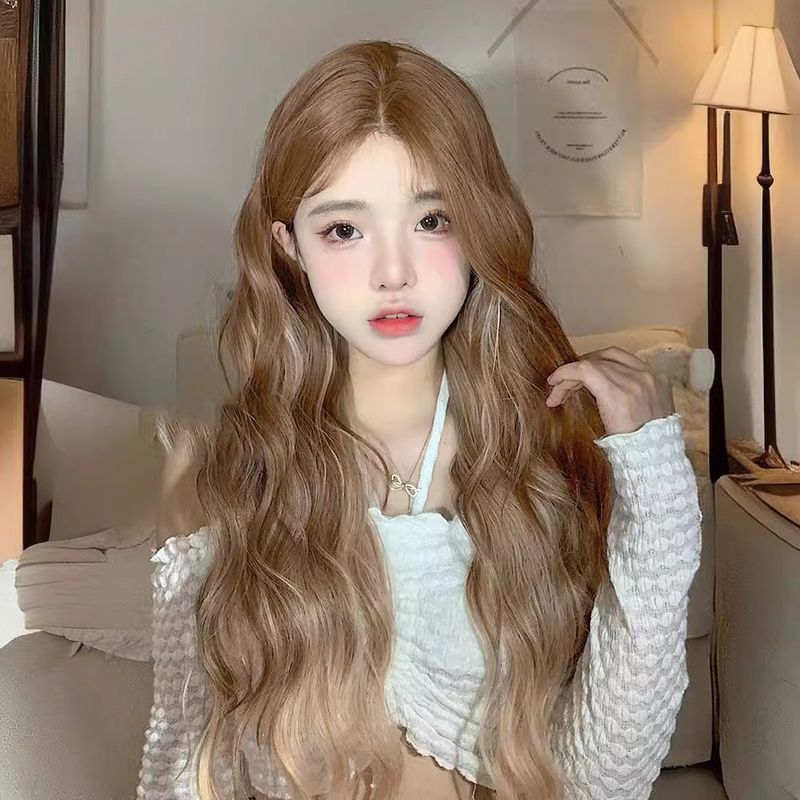 新款直销小额前蕾丝假发女时尚气质水波纹长卷发自然甜美全头套式