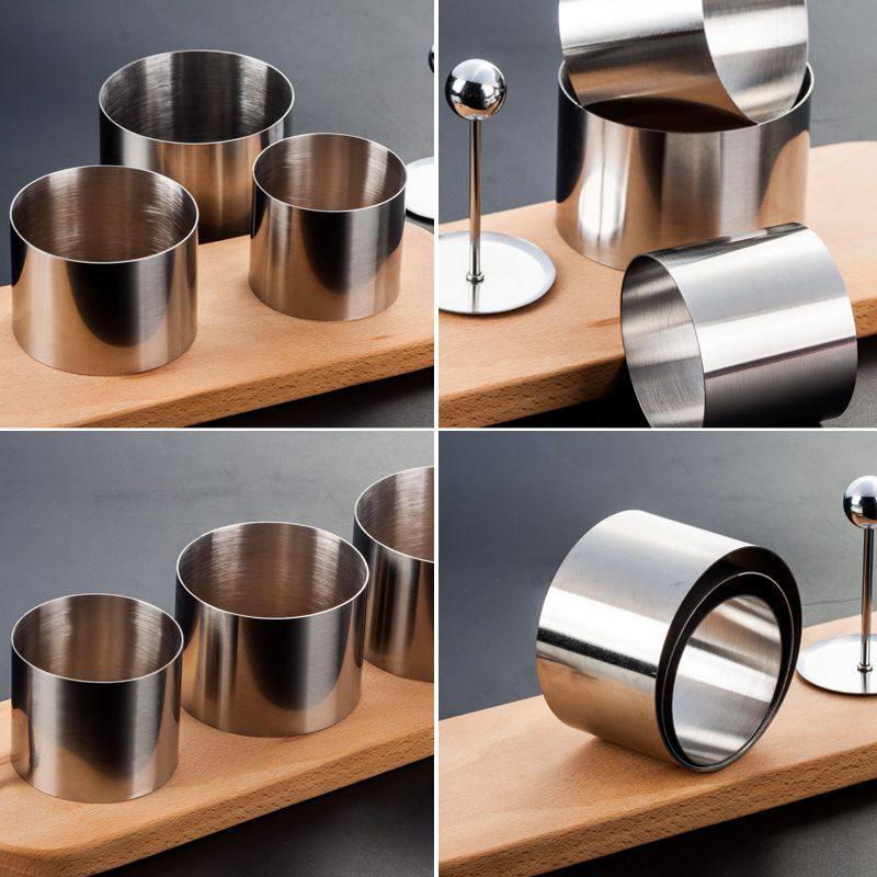 不锈钢圆形冷菜造型模具三件套盘摆厨厨师酒店定型工具器凉菜用小