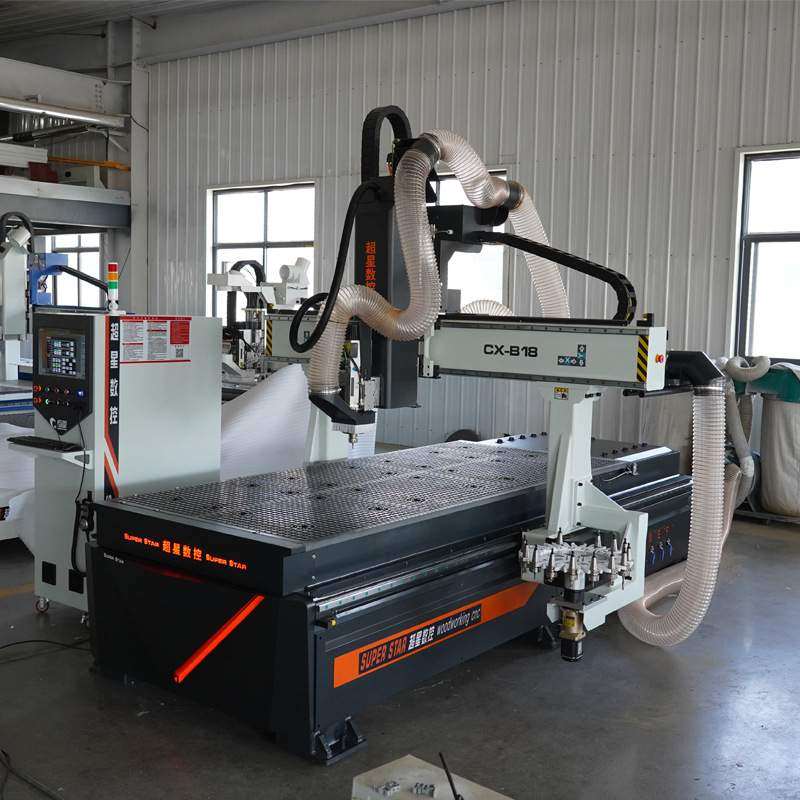 板式家具四轴摆头机门锁孔合页孔曲面木工加工数控机械设备开料机