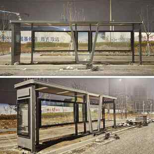 杭州智能候车亭亚克力大屏滚动灯箱公交车站牌城乡不锈钢公交站台