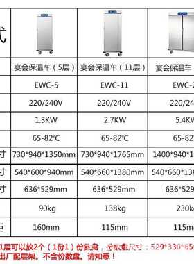 商用宴会保温餐车双门不锈钢酒店厨房送餐保温车可移动保温柜22层