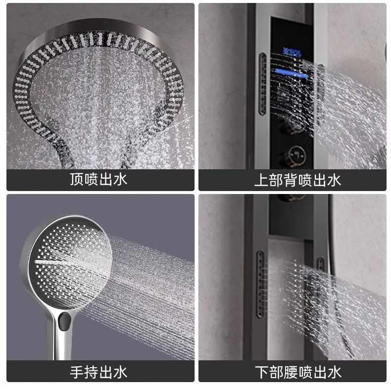 Rainfall Overhead Digital Massage Bathroom Shower Panel