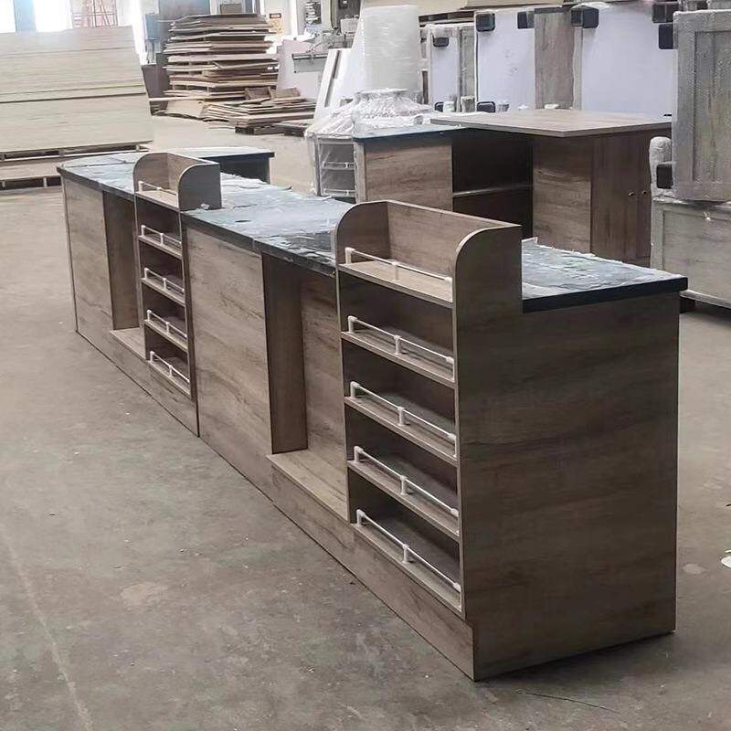 简约超市便利店收银吧台 柜台 烟酒组合柜一体服务台货架货柜