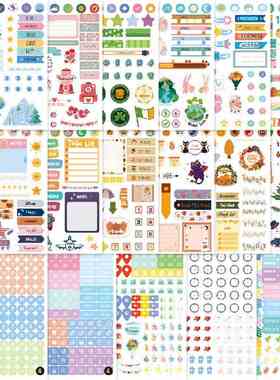 跨境年月日计划贴纸本planner贴纸日记账手book剪贴簿stickers