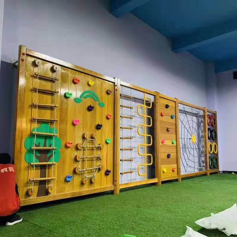 幼儿园户外攀爬架组合大型木质滑梯游乐场爬网荡桥攀岩墙游乐设施