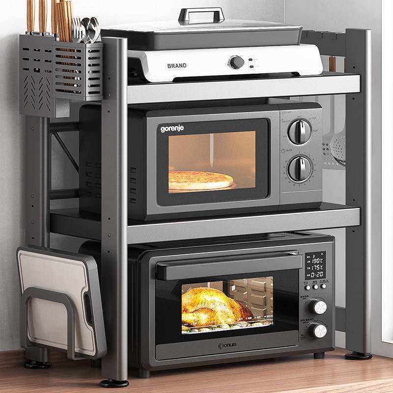 厨房置物架微波炉烤箱架电饭锅双层收纳架子支架台面多功能家用,厨房/烹饪用具,微波炉置物架,淘宝优惠券,粉丝福利购,淘宝优惠卷