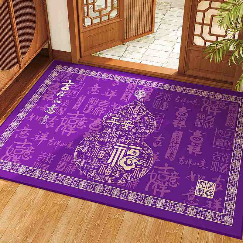 九紫离火运风水入户门地垫进门口家用七星紫色防滑脚垫大门外地毯