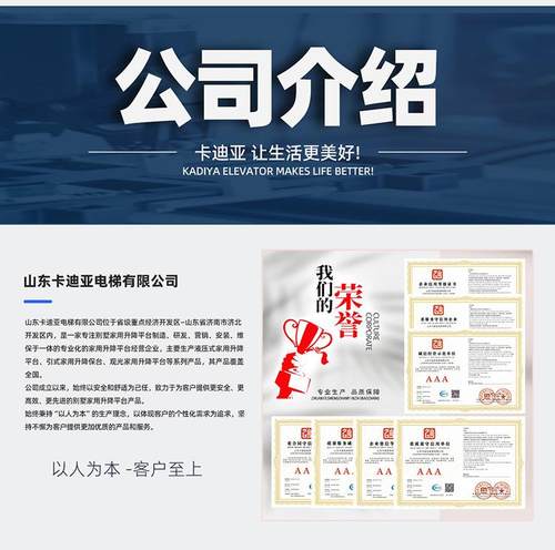 家用电梯二三四五层别墅阁楼复式室内外小型观光液压曳引平台升降