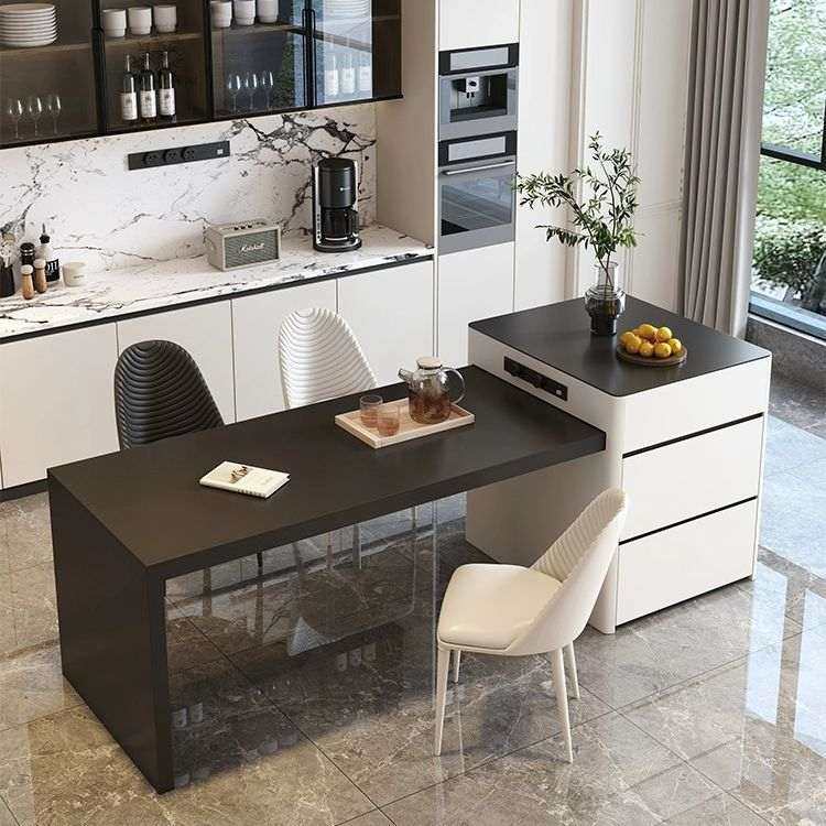 简约岩板岛台餐桌一体可伸缩圆弧形中岛家用小户型现代厨房吧台桌,住宅家具,岛台餐桌,淘宝优惠券,粉丝福利购,淘宝优惠卷