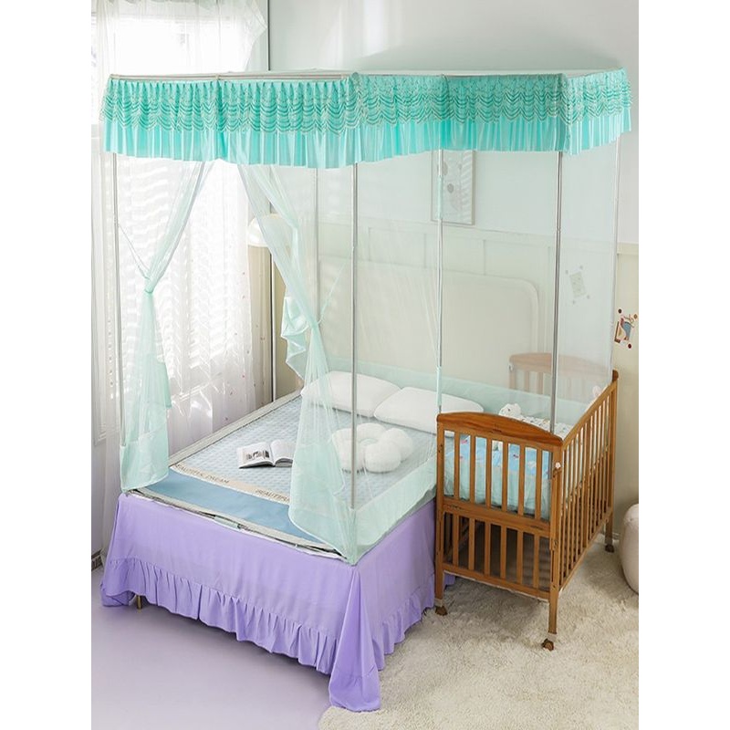 订制拼床加宽防摔超大儿童床蚊帐大小拼子母床宝宝三开门拉炼蚊帐