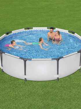 Bestway56406圆形管架水池免充气水池支架便携式家庭套装游泳池