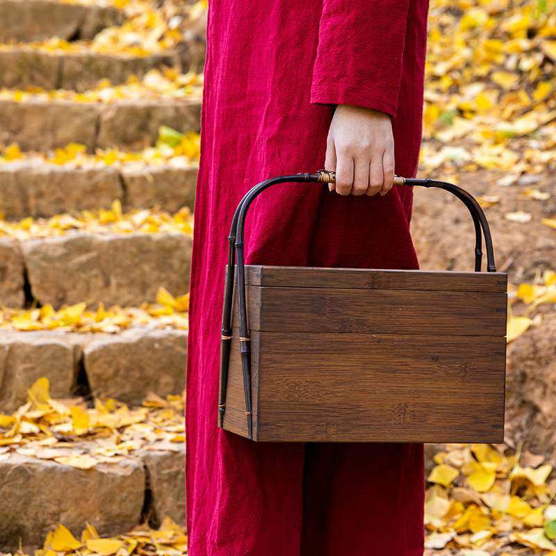 小提篮食盒春日野餐汉服竹编中式仿古带盖茶点月饼包装茶具收纳盒,收纳整理,茶具收纳盒,淘宝优惠券,粉丝福利购,淘宝优惠卷