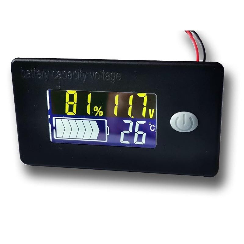 12V24V36V48V60V72V铁锂电池电动车电量显示器液晶电压表温度报警