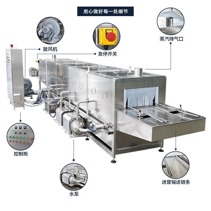 洗筐机蔬菜海鲜鸡蛋筐洗筐机去油污全自动喷淋周转筐清洗机厂