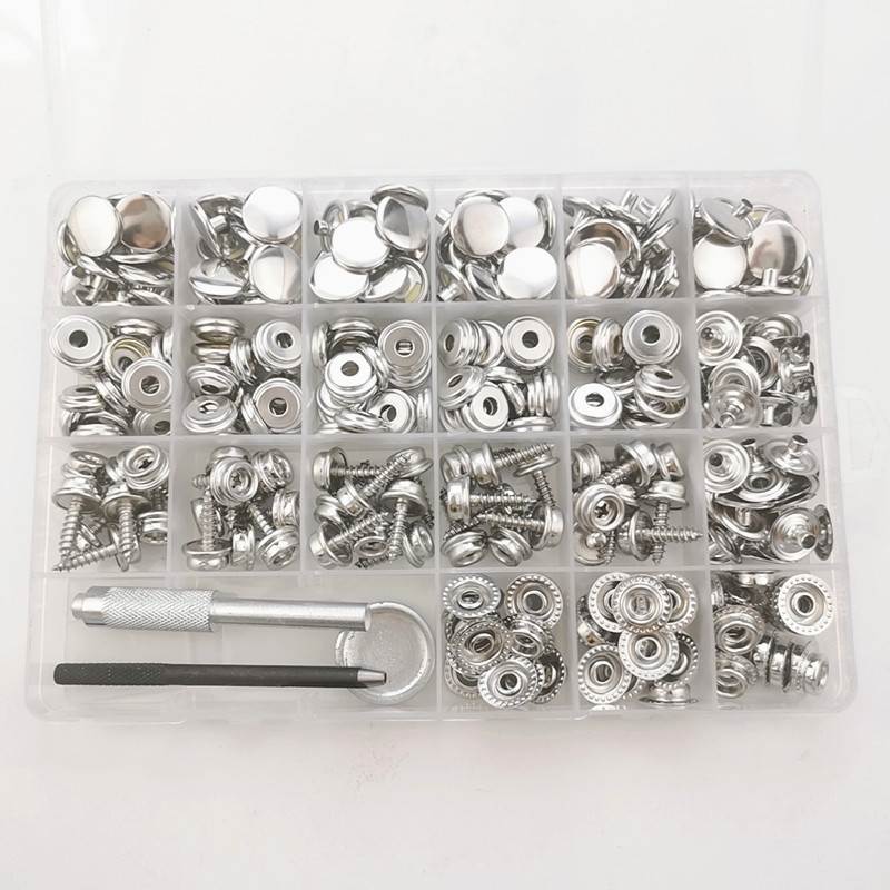 新款直销90套323件不锈钢螺丝大白扣四合扣含工具套装篷布扣船舶