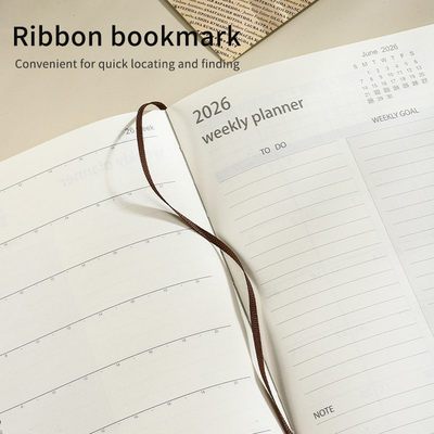 现货2026英文日程本跨境年历A5Planner计划周本本外贸每日本计划