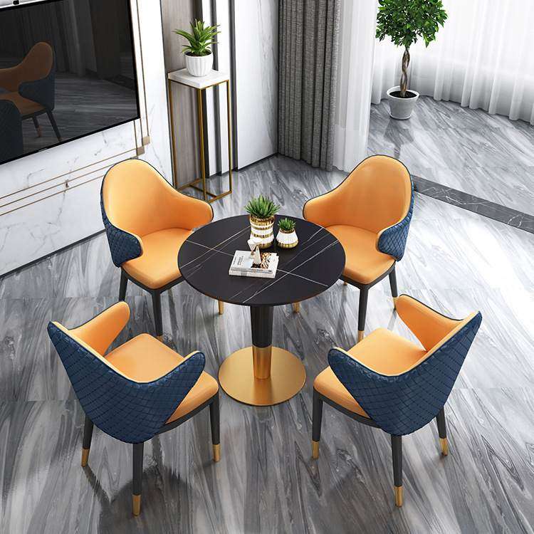 轻奢商用洽谈桌椅组合酒店大堂西餐厅一桌四椅咖啡厅休闲区小圆桌,商业/办公家具,商用休闲桌,淘宝优惠券,粉丝福利购,淘宝优惠卷