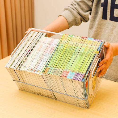 亚克力桌面收纳盒透明宿舍书桌整理办公室置物架文具框书本文件箱