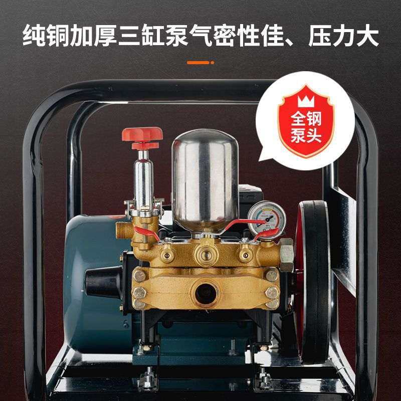 220V家用电配60型泵头机动打药机喷雾机清洗机除尘弥雾机机组高压