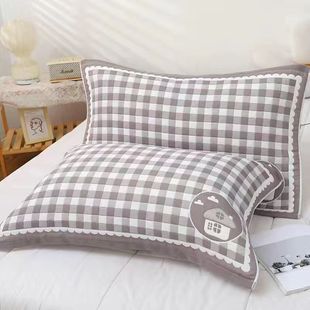 纱布棉枕巾加厚加大成人家用耐脏枕头巾学生用舒适透气枕巾批发