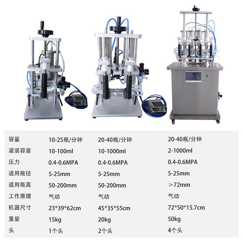 双头负压真空灌装香薰定量液体分装机 小型半自动液体香薰灌装机
