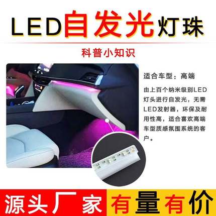 隐藏式亚克力LED幻彩氛围灯穿线汽车彩炫超薄免专用led氛围灯灯