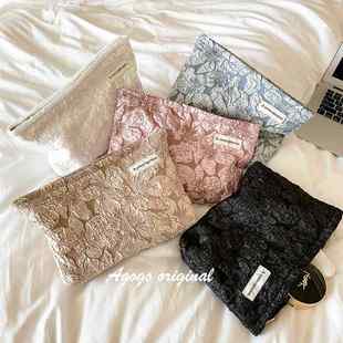 新品 ins小众化妆包立体花大容量收纳袋女生旅行外出护肤品帆布拉