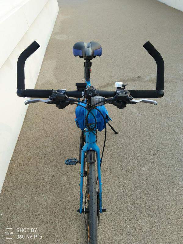 包邮把套山地车自行车加长副把铝合金焊接工24厘米黑色护增高车把