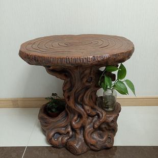 假山流水喷泉风水轮摆件盆栽工艺品仿木花架盆景根雕底座新疆包邮