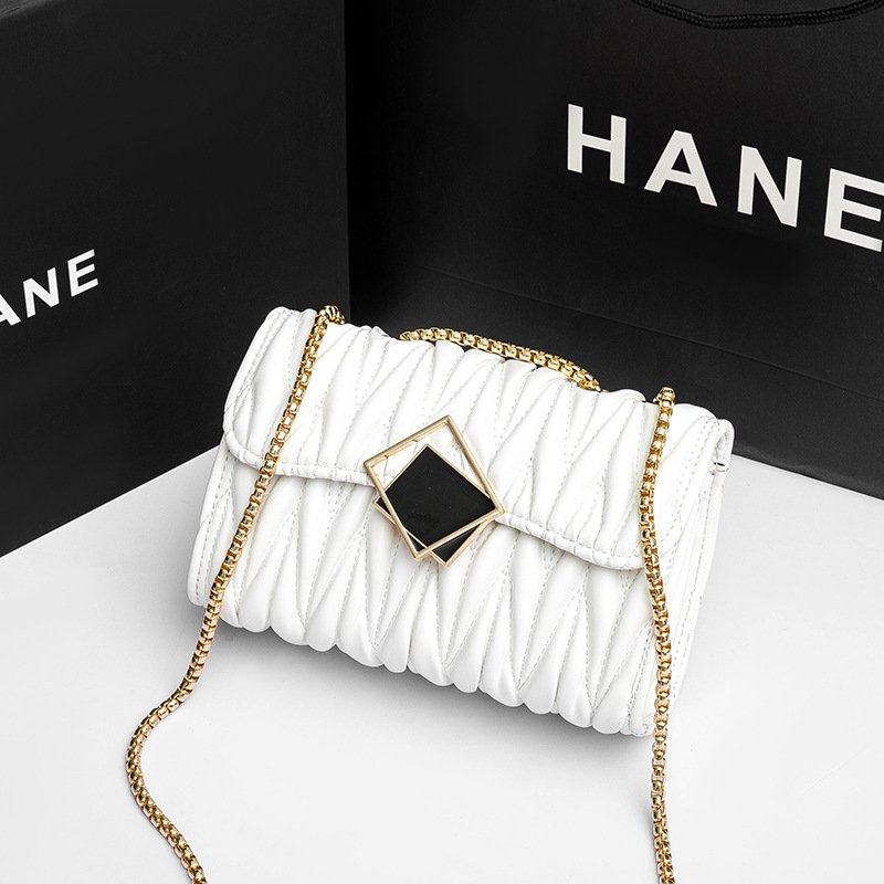 新品 夏季链条小方包包女2025新款潮皱褶包单肩斜挎包网红爆款百,箱包皮具/热销女包/男包,小方包,淘宝优惠券,粉丝福利购,淘宝优惠卷
