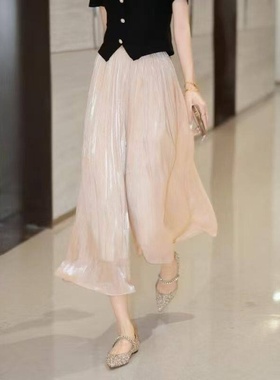 花满絮衬裙旗袍夏季款专用打底无痕小个子休闲流光纱裙裤2025新款