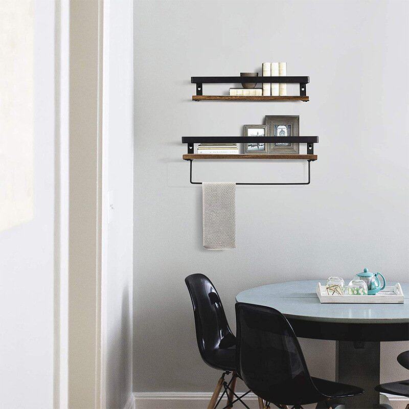 悬浮墙上置物架木质浮动架卫浴隔板厨房储架客厅收纳浴室物