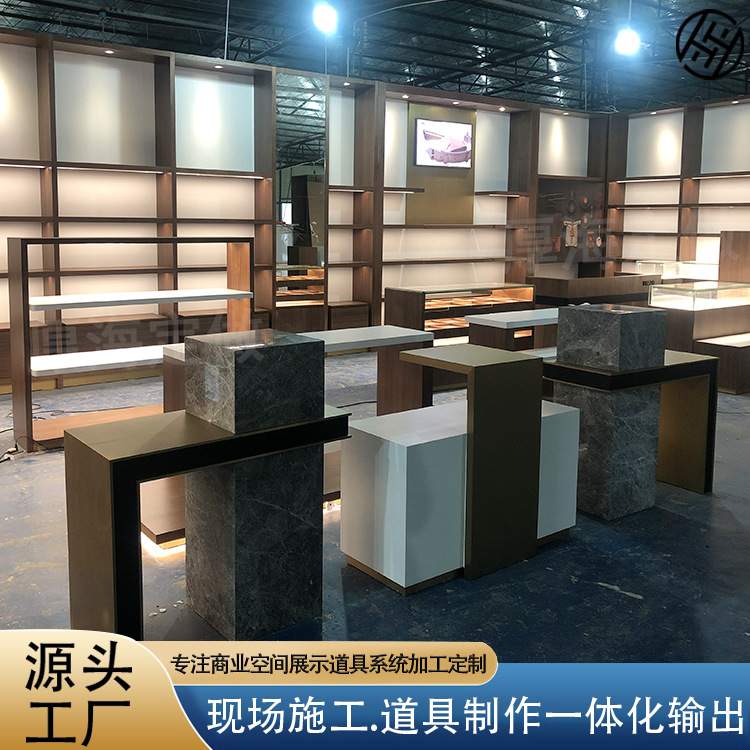 定制皮具包包货架展示架带灯皮鞋展示架中岛精品柜流水台包包货柜