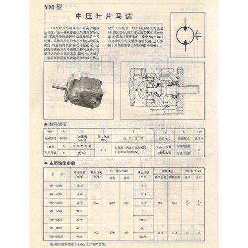 厂家品质叶片马达YM-B67叶片马达 YM-A叶片式马达单联叶片泵批发