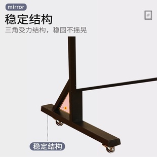 可移动舞蹈镜万向轮落地镜子家用健身穿衣镜练功房镜子瑜伽全身镜