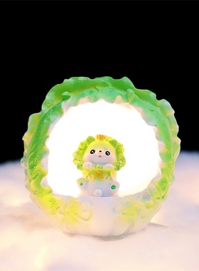 网红ins蔬菜狗卡通书桌氛围礼品装饰小夜灯摆件办公灯星星创意