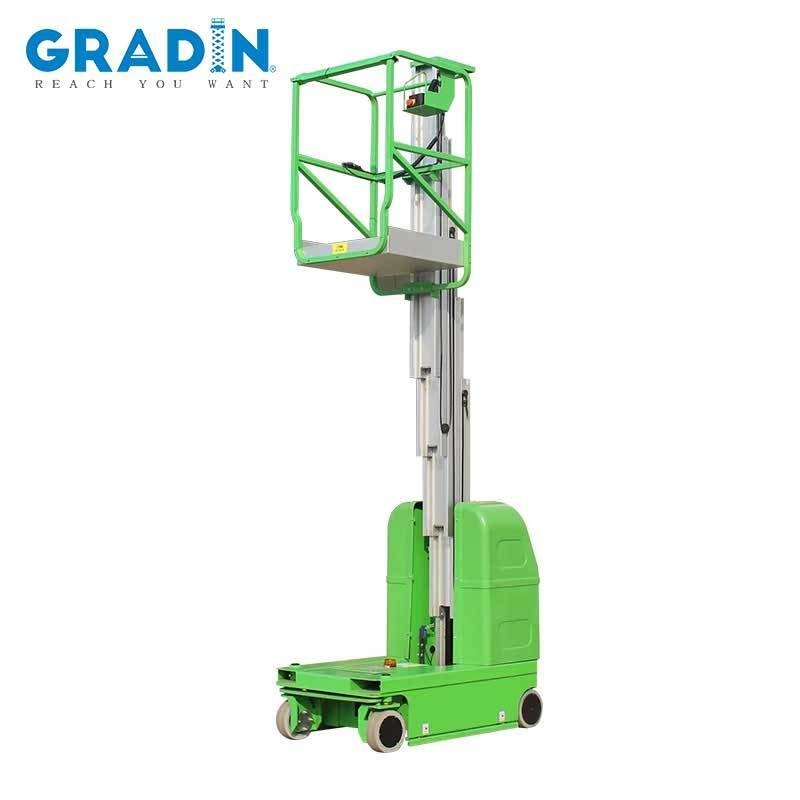6-9米全自行高铝合金升降机仓储物流货架高空取料机移动升降台