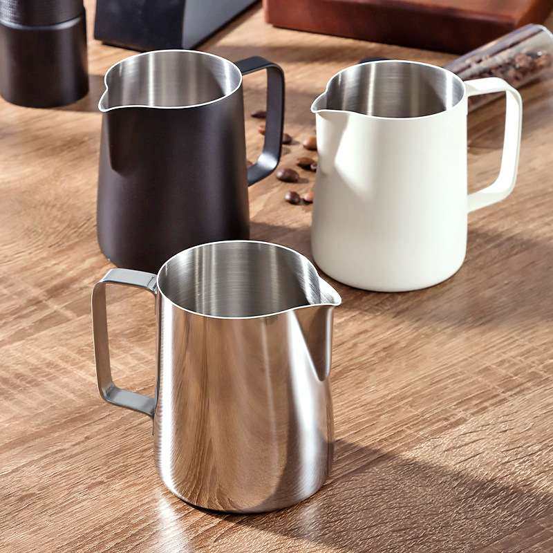 拉花咖啡杯不锈钢刻度温度计奶尖嘴彩色350ml304缸塑泡专业配套喷,餐饮具,拉花缸/拉花杯/打奶缸,淘宝优惠券,粉丝福利购,淘宝优惠卷