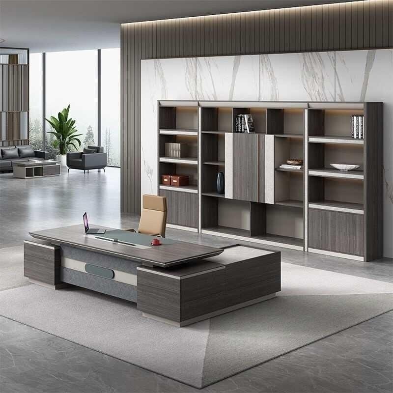 时尚办公家具老板办公桌单人奢桌椅大班台经理总裁桌轻组合桌大气