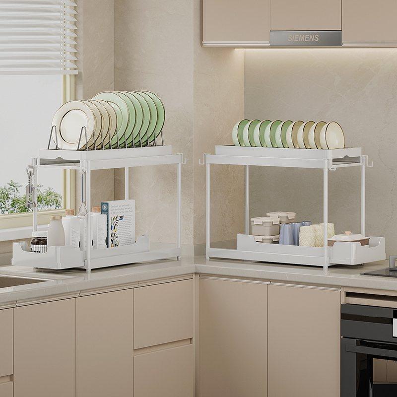 厨房置物架抽拉式碗架神器分层下架拉篮下橱柜架沥水盘水槽柜收纳,厨房/烹饪用具,碗架,淘宝优惠券,粉丝福利购,淘宝优惠卷