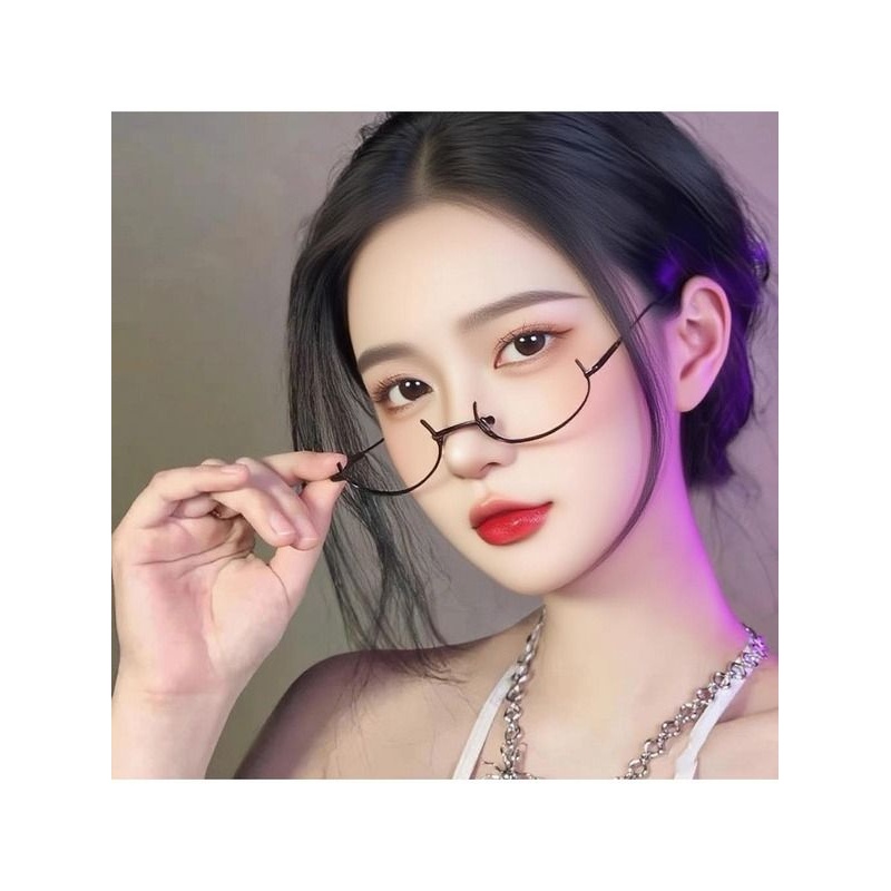 网红下半框眼镜女装饰镜架无镜片眼睛御姐纯欲直播主播秘书眼镜框