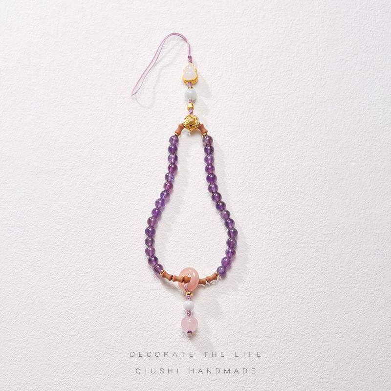 九紫离火手机链葫芦钥匙链跑紫水晶环手机挂绳天然盐源短款挂件,珠宝/钻石/翡翠,DIY配件,淘宝优惠券,粉丝福利购,淘宝优惠卷