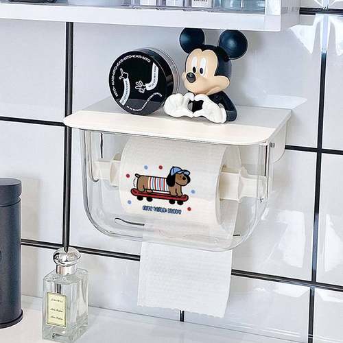 腊肠狗卫生间纸巾盒壁挂免打孔厕所卫生纸置物架防水厕纸盒卷纸架
