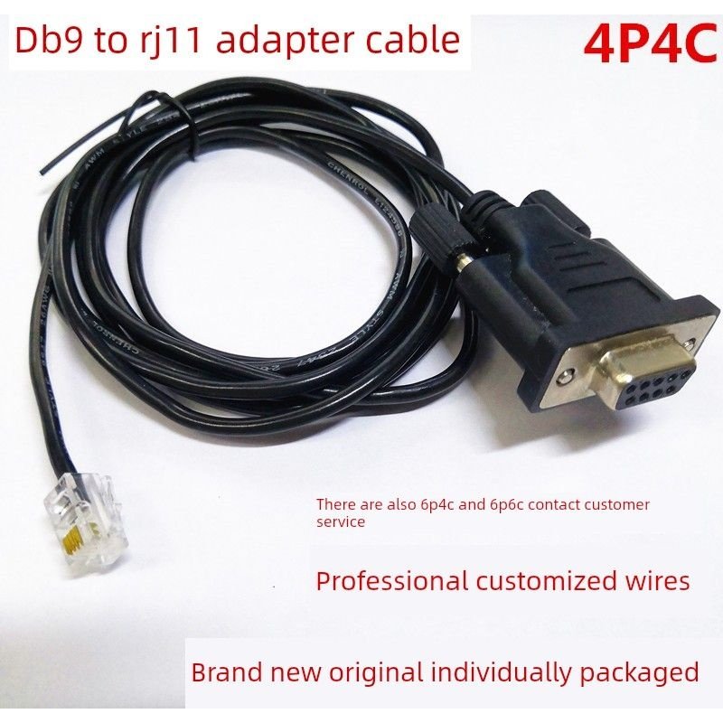 Db9转Rj11转接线4P4C手机水晶头Rj11转Com孔串口线Rs232
